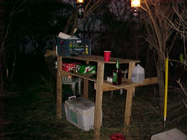 This was our new table at the campsite. Hurricane Lili took out our old one.