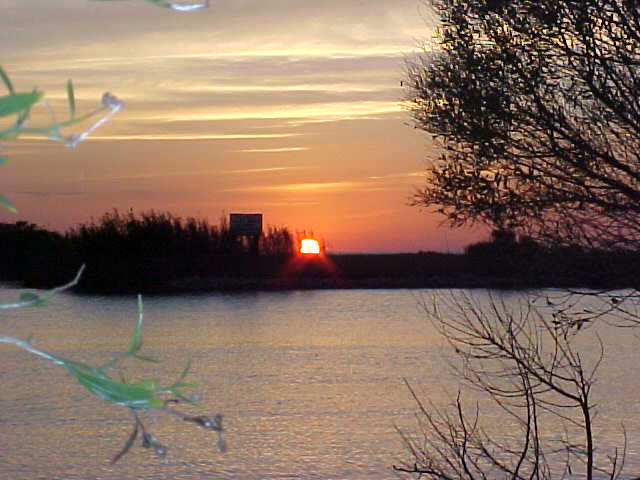 Sunset over the marsh Saturday evening.