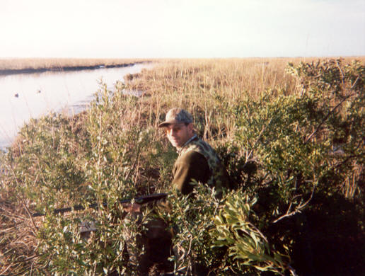 Makeshift duck blind on the back cut
