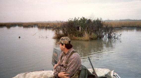 Our last duck blind built in a small pond with bench seat and floor.