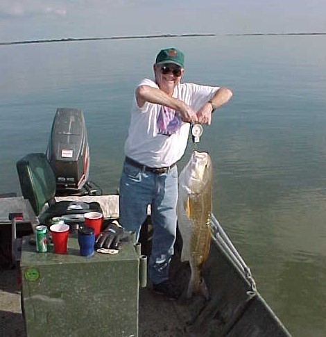 Dick Pecot and his 38 lb. redfish. This is a new "official" Pecot clan record for a red drum.