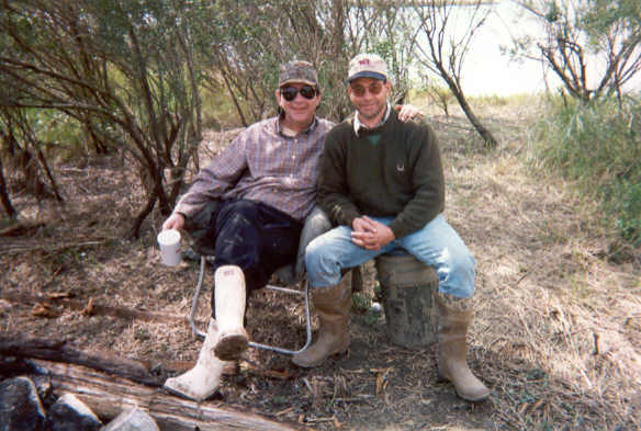 Joe and I taking it easy at the campsite.