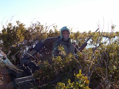 Looking like a nerd in the blind, but I was warm!
