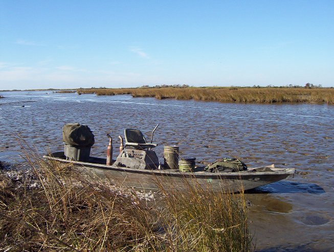 The mud boat high & dry.